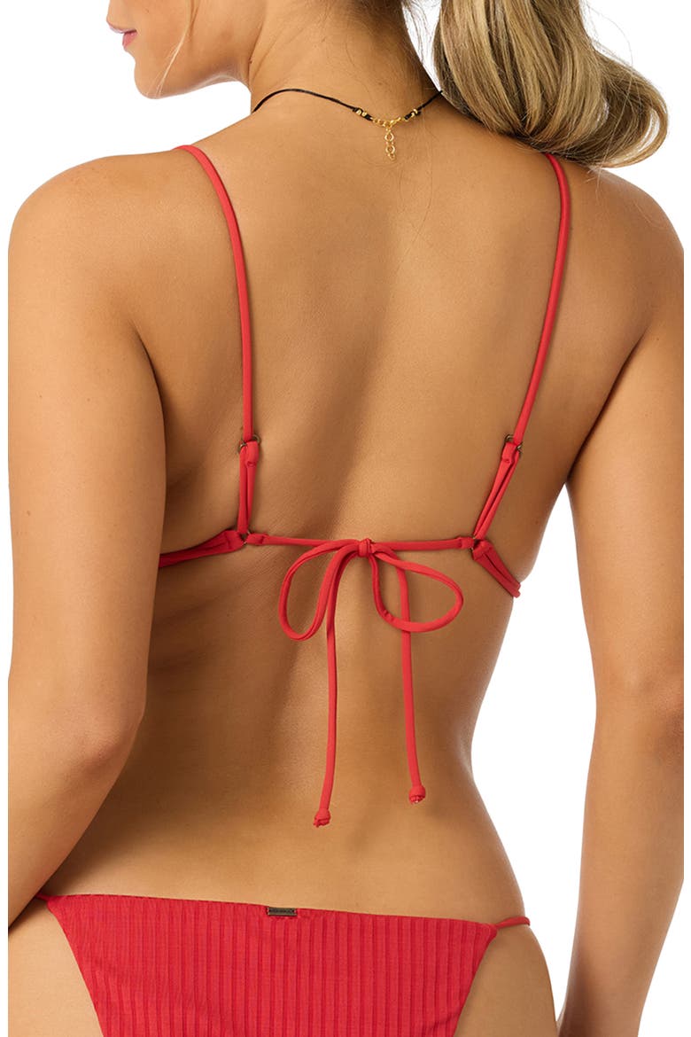 Shorebreak Rib Tanning Triangle Bikini Top, Alternate, color, LIFEGUARD RED