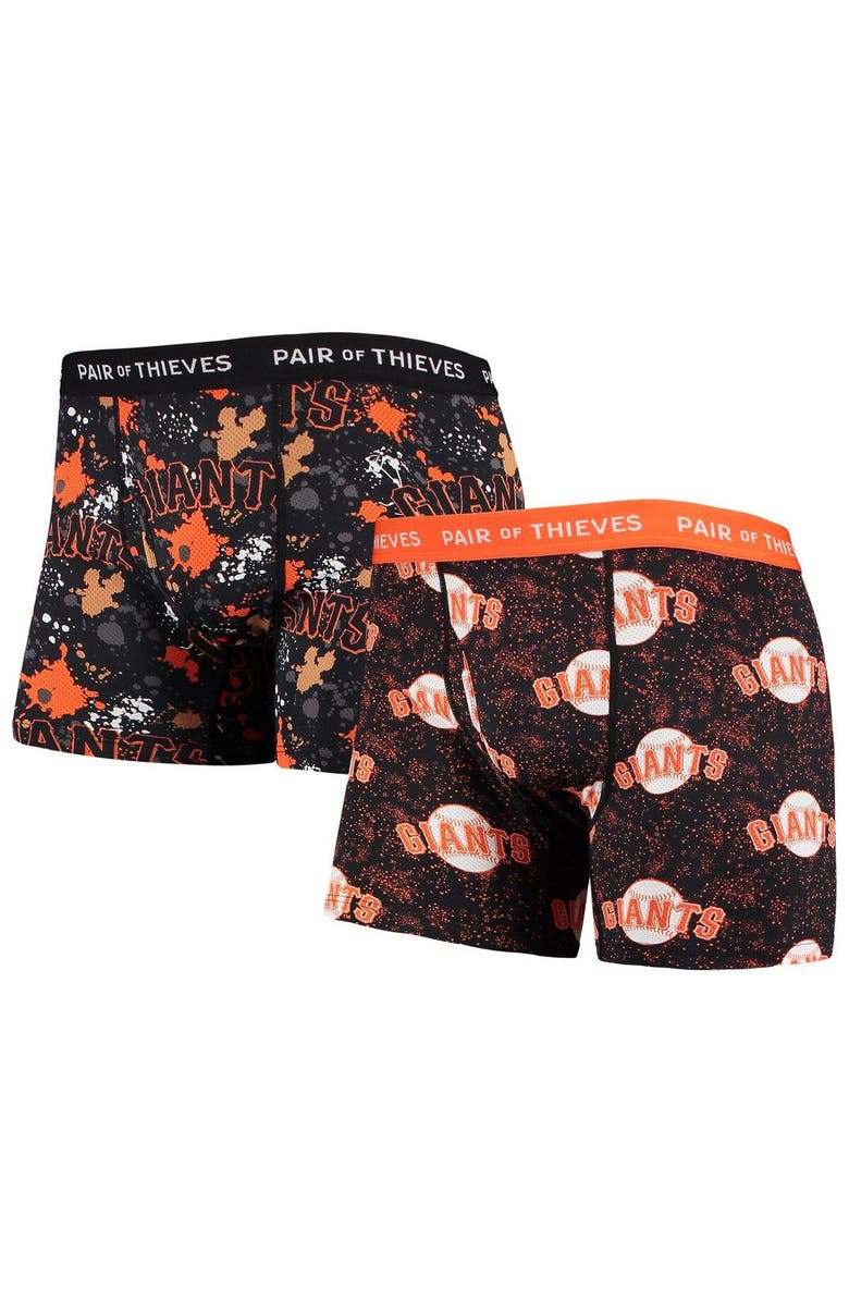 Pair of Thieves Men's Pair of Thieves Black San Francisco Giants Super Fit 2-Pack Boxer Briefs Set, Main, color, Black