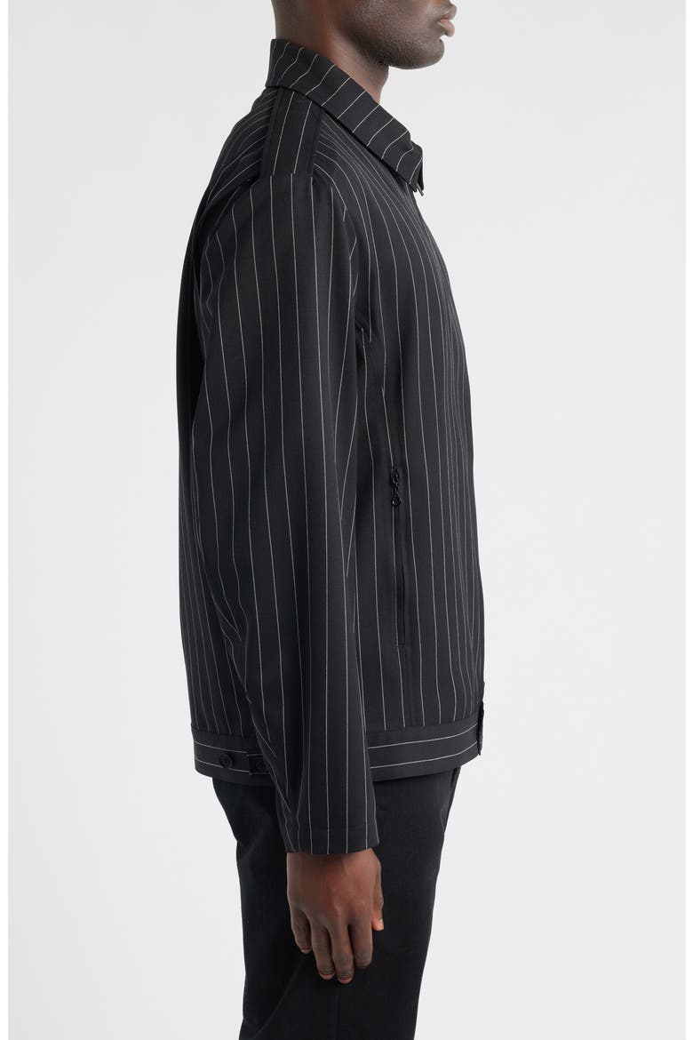 Refined Pinstripe Jacket, Alternate, color, BLACK