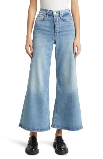 Frame Le Palazzo Crop Wide Leg Jeans In Colorado