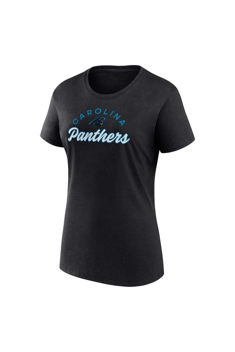 Women's Fanatics Branded Black/White Carolina Panthers Lightweight Short & Long Sleeve T-Shirt Combo Pack, Alternate, color, Black