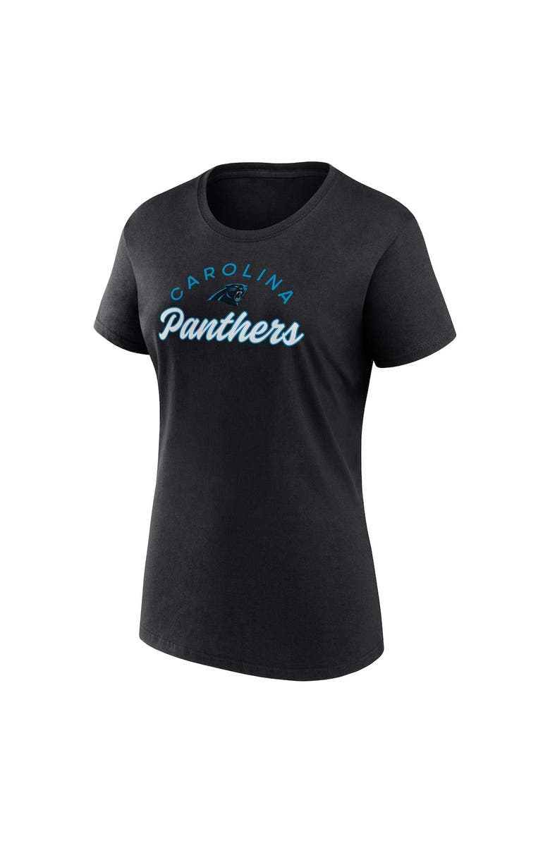FANATICS Women's Fanatics Branded Black/White Carolina Panthers Lightweight Short & Long Sleeve T-Shirt Combo Pack, Alternate, color,