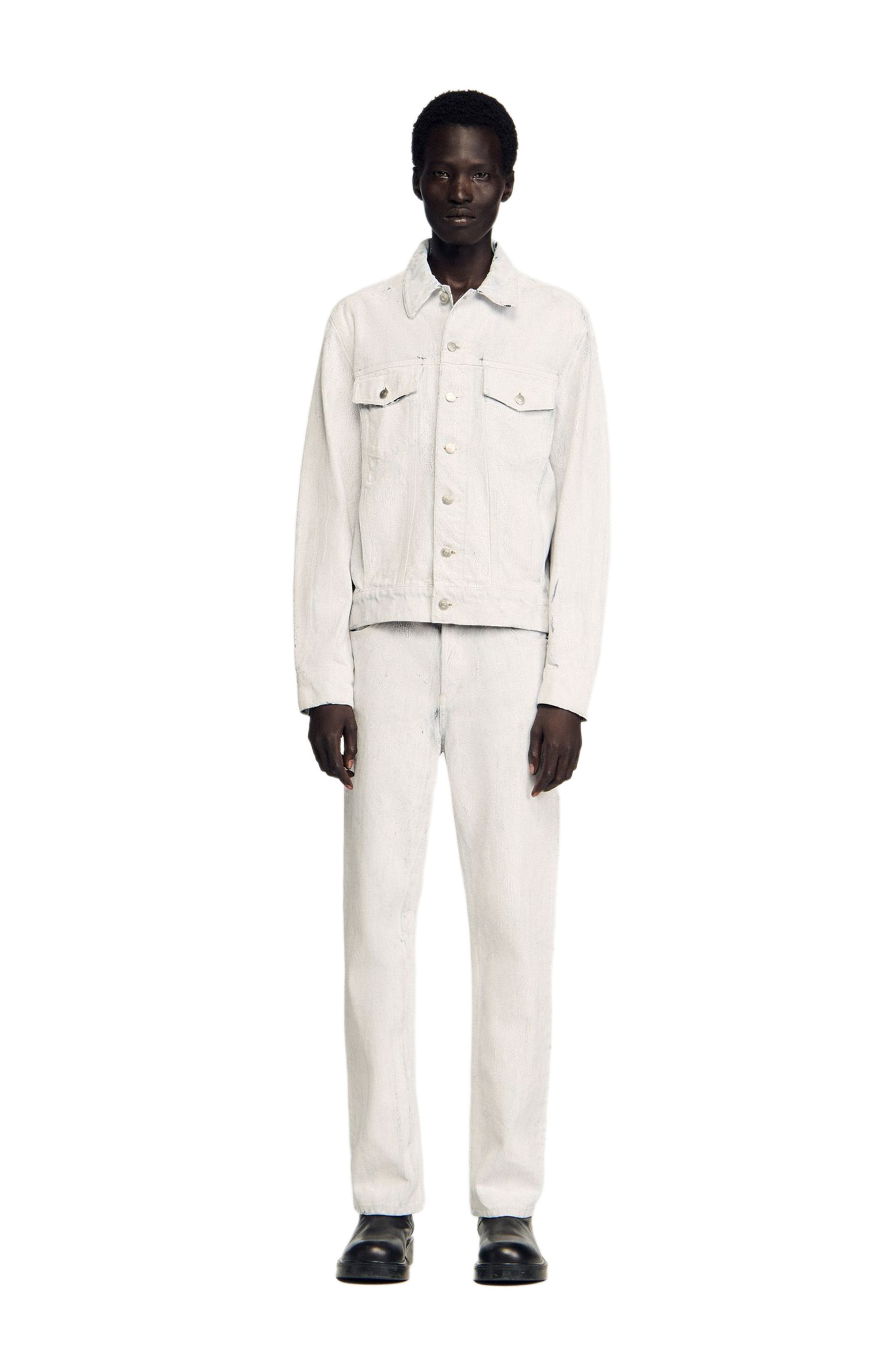 Cracked coated denim jacket - image 2