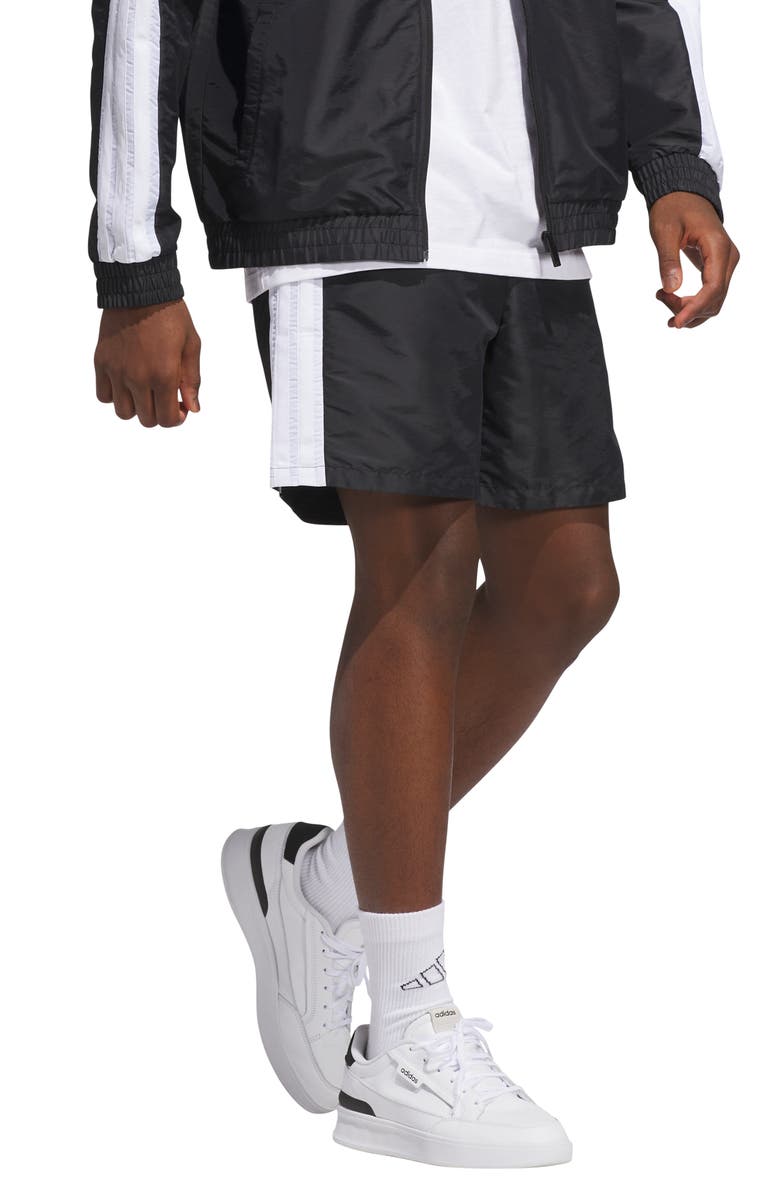 adidas 3-Stripe Shorts, Alternate, color, Black