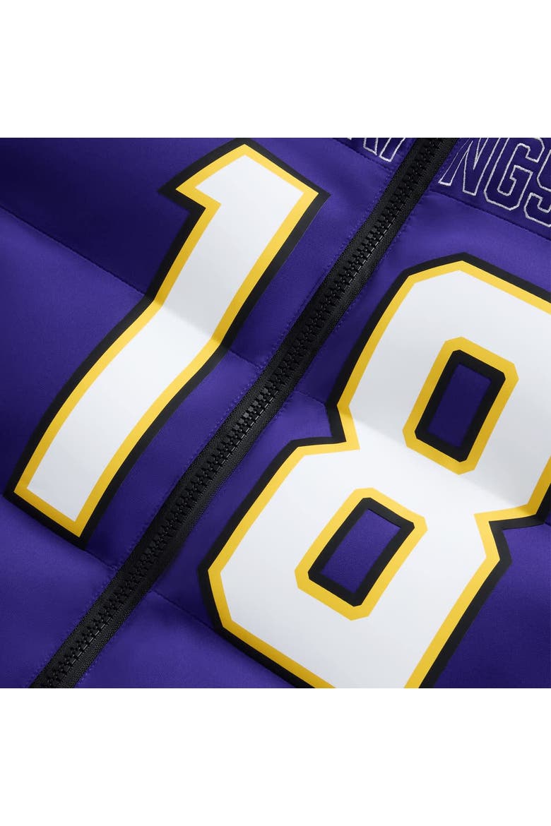 Unisex Justin Jefferson Purple Minnesota Vikings Player Puffer Vest, Alternate, color, Purple