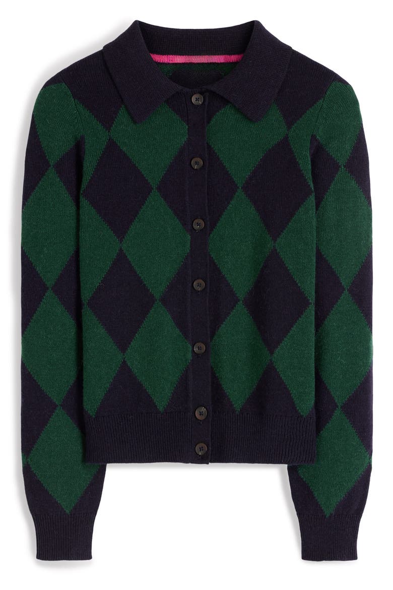 Ariadne Alpaca Blend Cardigan, Alternate, color, NAVY, ARGYLE