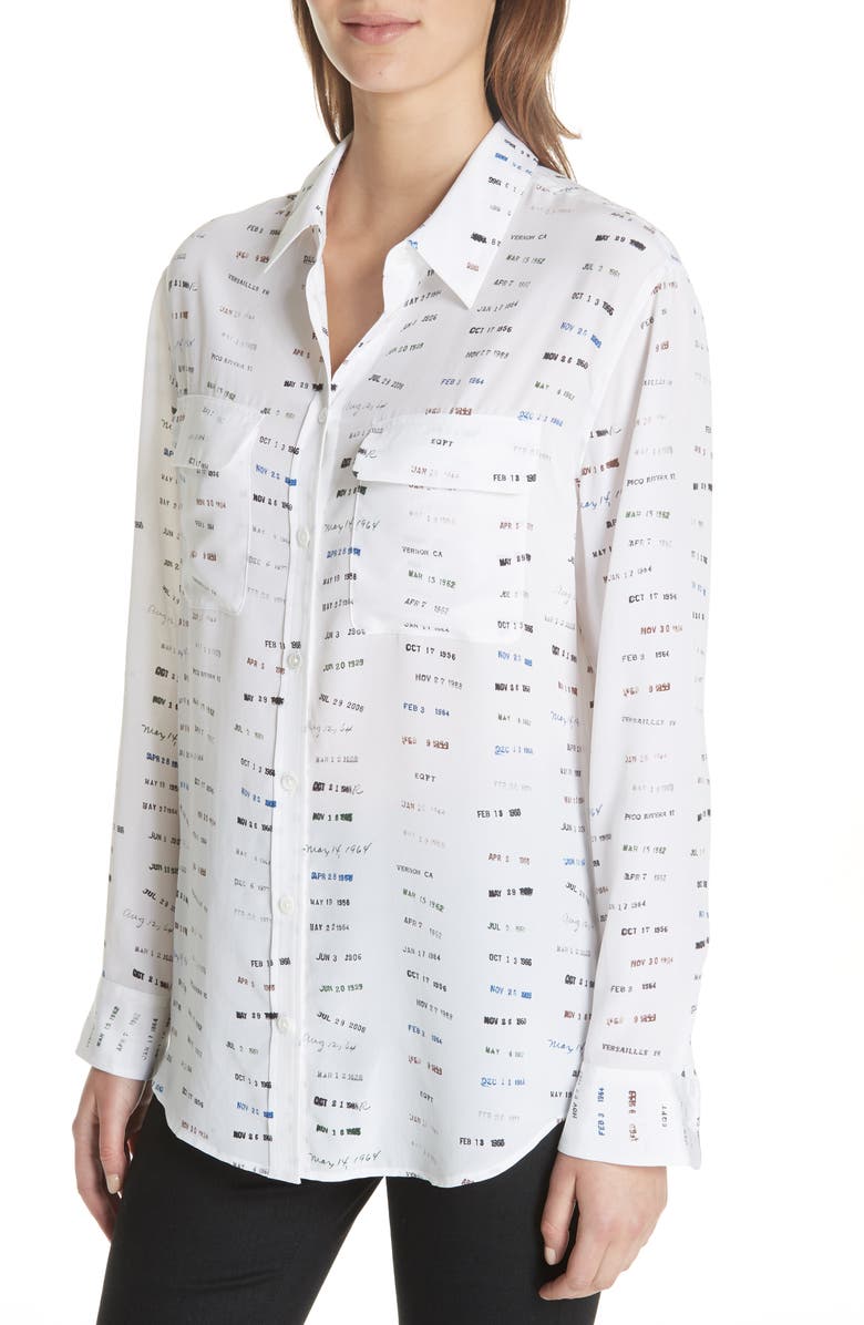 Equipment Signature Button-Down Silk Shirt, Alternate, color, 