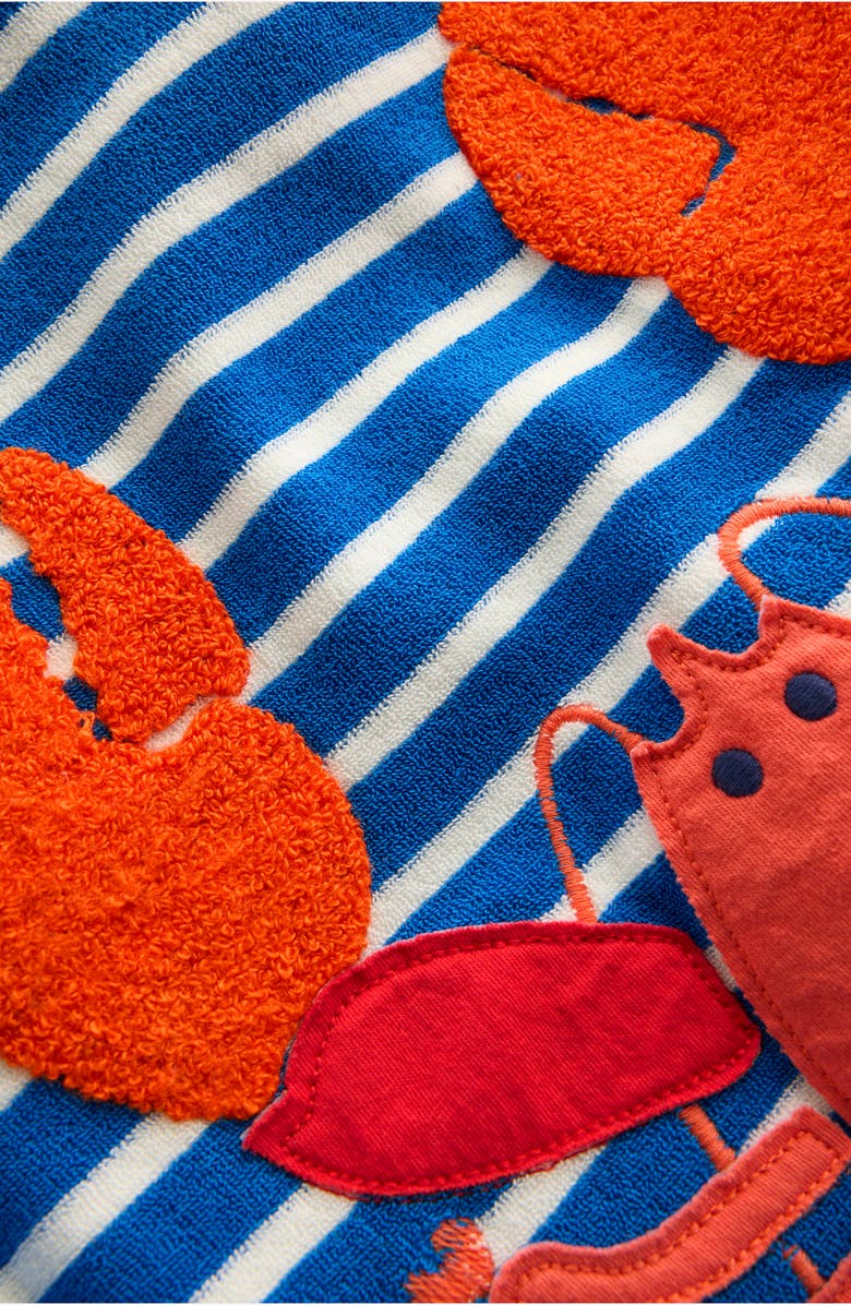 Mini Boden Kids' Stripe Lobster Appliqué Terry Cloth Graphic Sweatshirt, Alternate, color, 