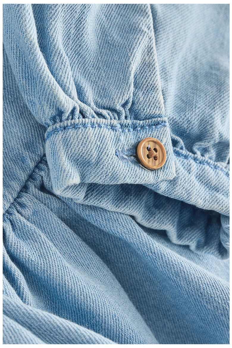 Kids' Cherry Collar Denim Top, Alternate, color, BLUE