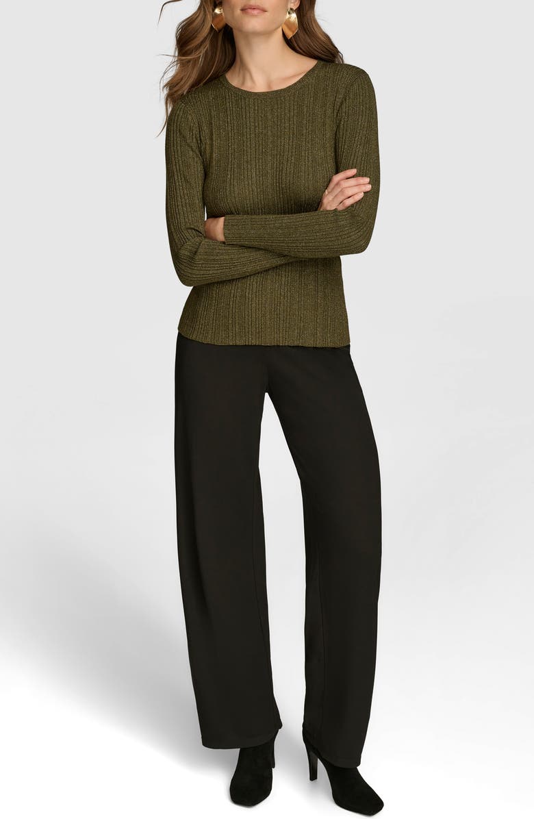 Donna Karan New York Metallic Variegated Rib Merino Wool Blend Sweater, Alternate, color, 