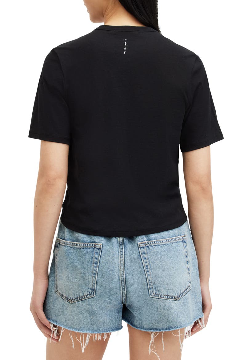 Gia Ruched T-Shirt, Alternate, color, BLACK