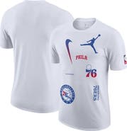 Jordan Brand Men's Jordan Brand White Philadelphia 76ers Courtside Statement Edition Max90 T-Shirt