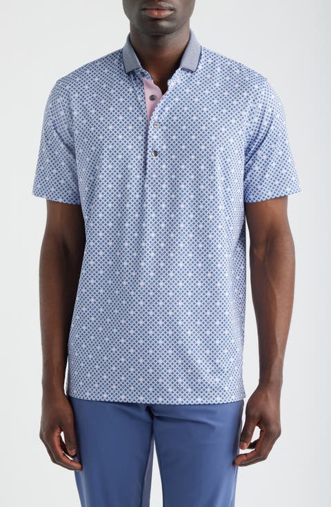 Pack Mentality Geo Print Performance Golf Polo