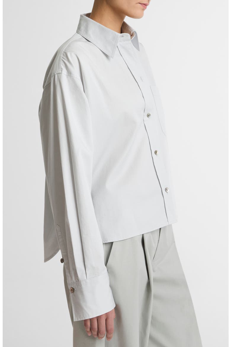 Crop Cotton Shirt, Alternate, color, LIGHT GREY