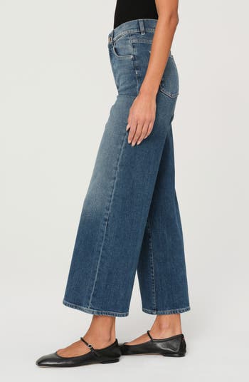 Hepburn High Waist Ankle Wide Leg Jeans
