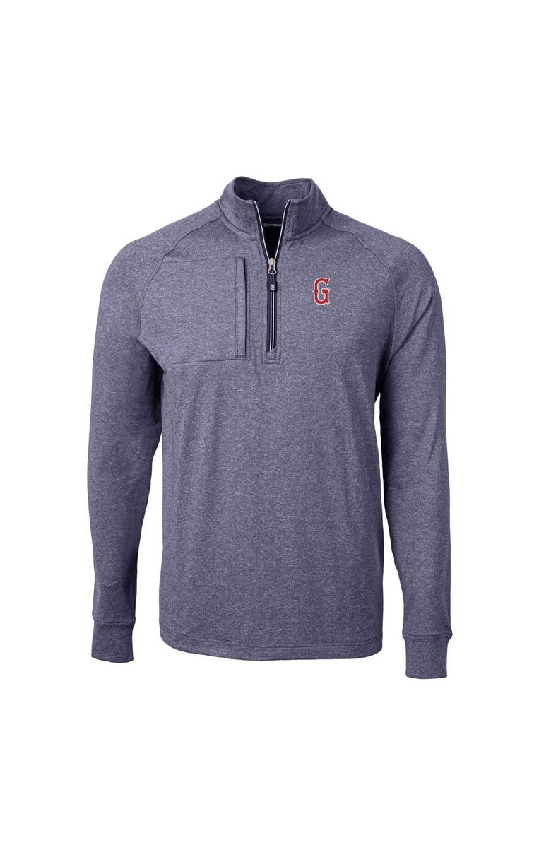 Cutter & Buck Men's Cutter & Buck  Heather Navy Greenville Drive Adapt Eco Knit Heather Big & Tall Quarter-Zip Pullover Top, Alternate, color, Heather Navy