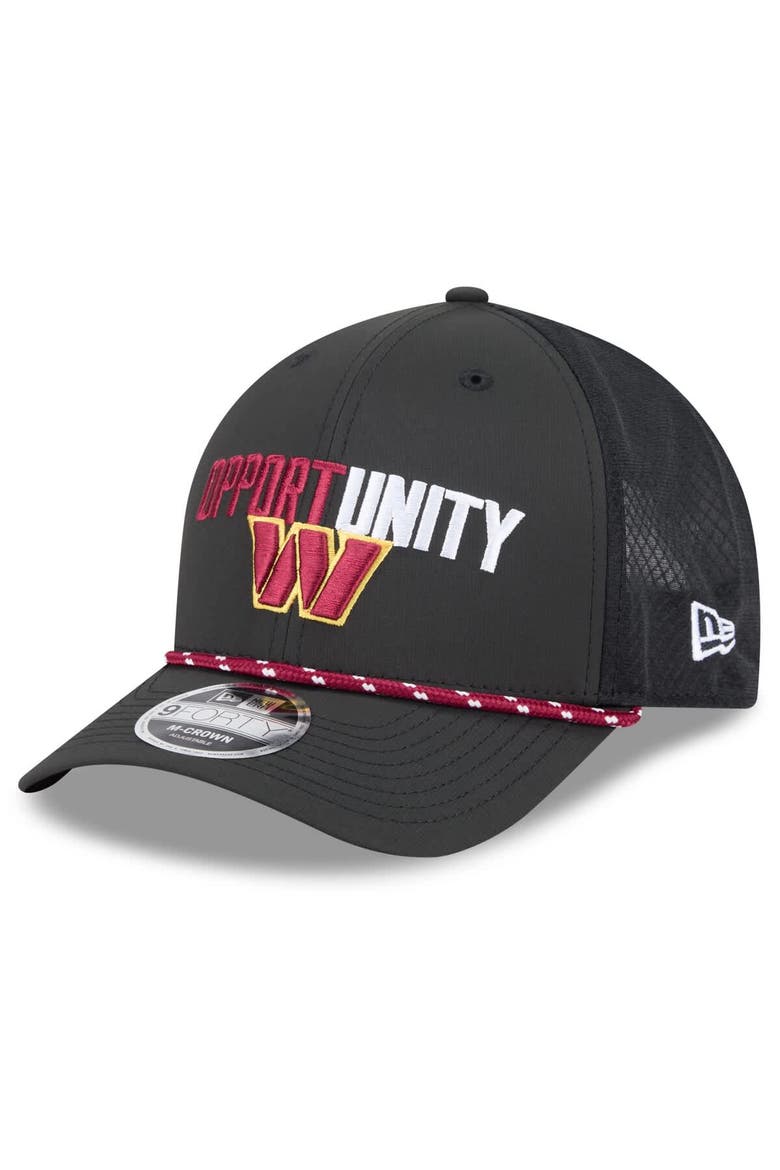 Men's New Era Black Washington Commanders 2025 Inspire Change 9FORTY M-Crown Adjustable Hat, Alternate, color, Black