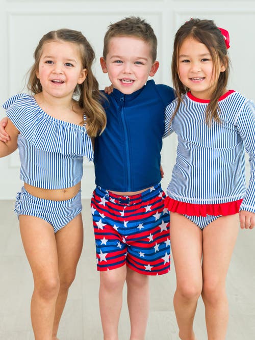 Shop Ruggedbutts Toddler Upf50+ Americana Swim Trunks