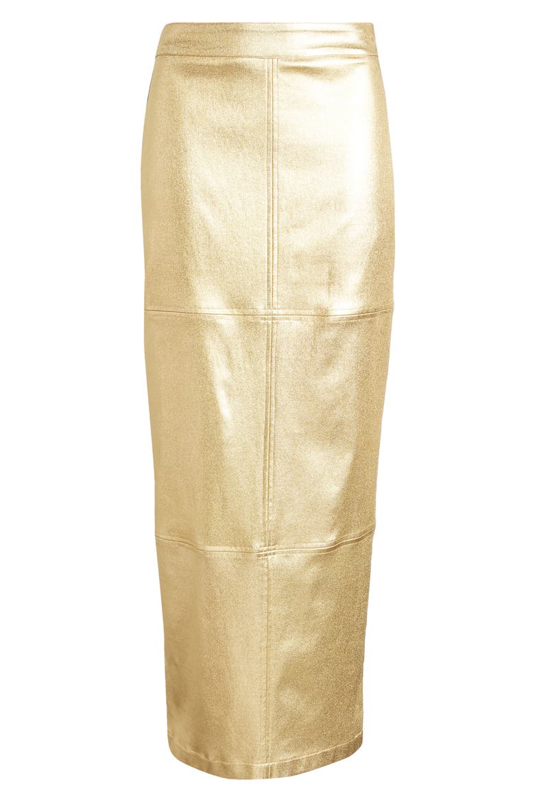 Iggy Metallic Maxi Skirt, Alternate, color, GOLD
