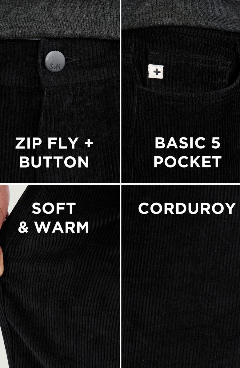 Spring + Mercer Athletic Fit Five-Pocket Corduroy Pants, Alternate, color, Black