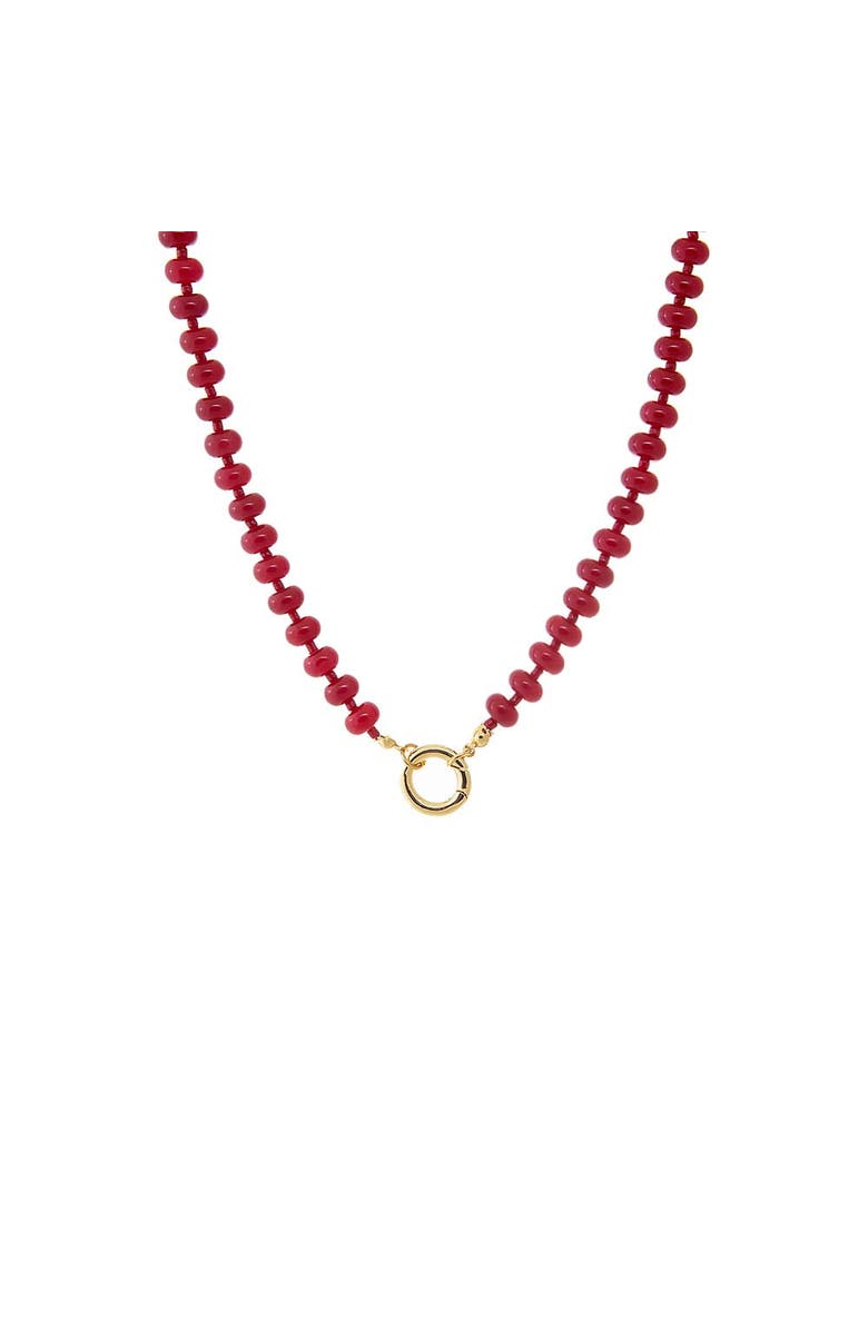 BY ADINA EDEN Magenta Beaded Clicker Necklace, Main, color, Red