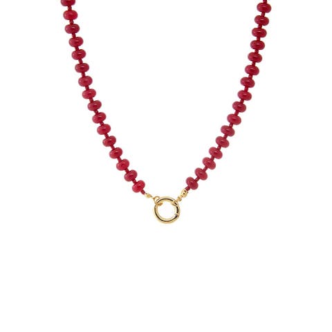 Magenta Beaded Clicker Necklace