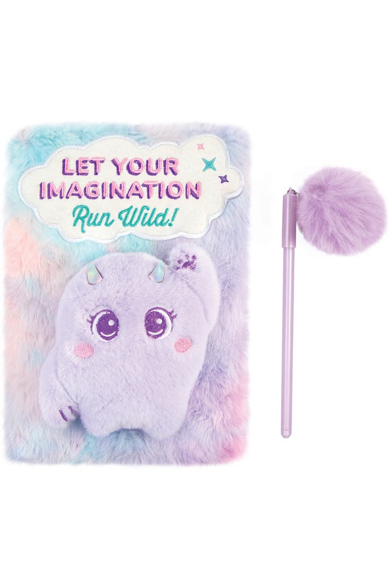 Imagination Land Wild Style Plush 192 Page Journal and Pen, Alternate, color, Multicolored