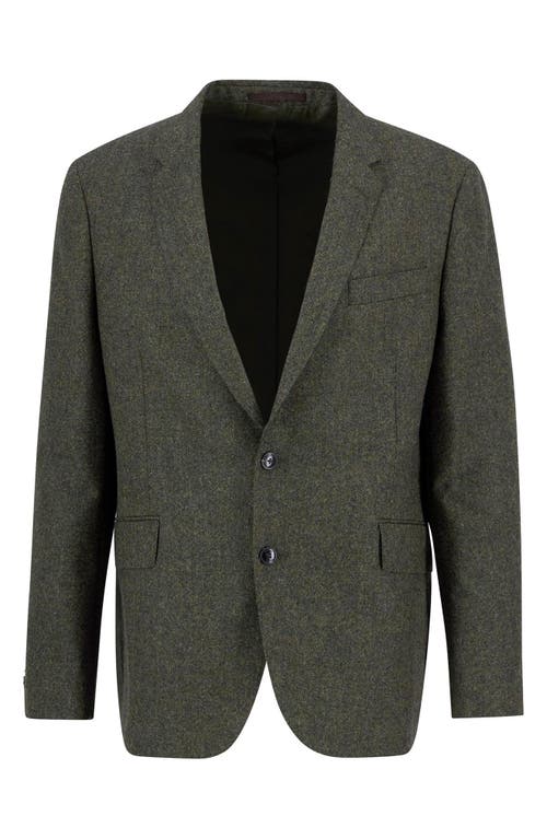 Barbour Godfrey Moons Shetland Brushed Wool Mélange Sport Coat In Green