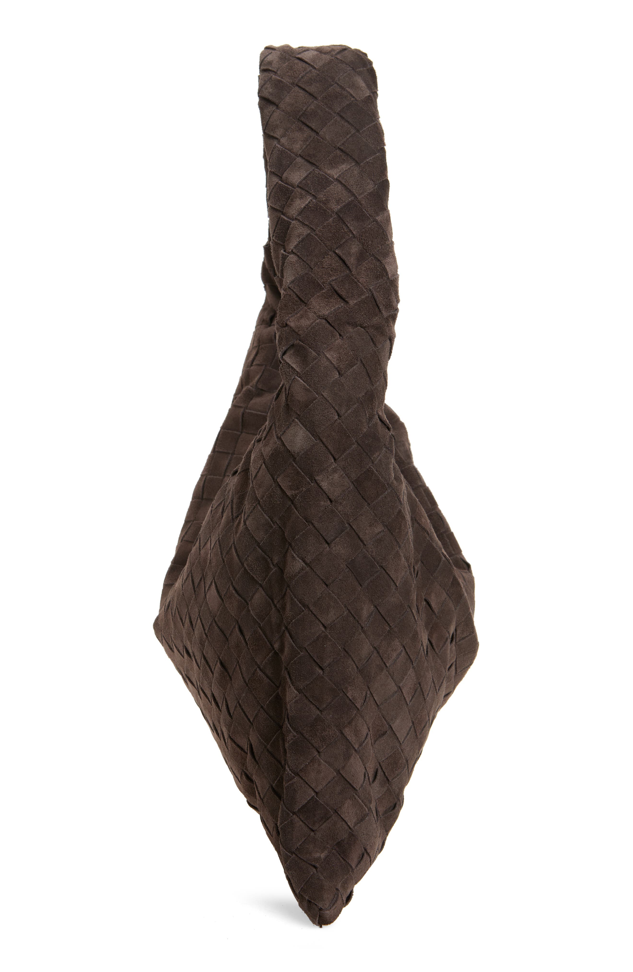 Bottega Veneta Large Hop Intrecciato Suede Hobo Bag, Alternate, color, 2190 Fondant-M Brass