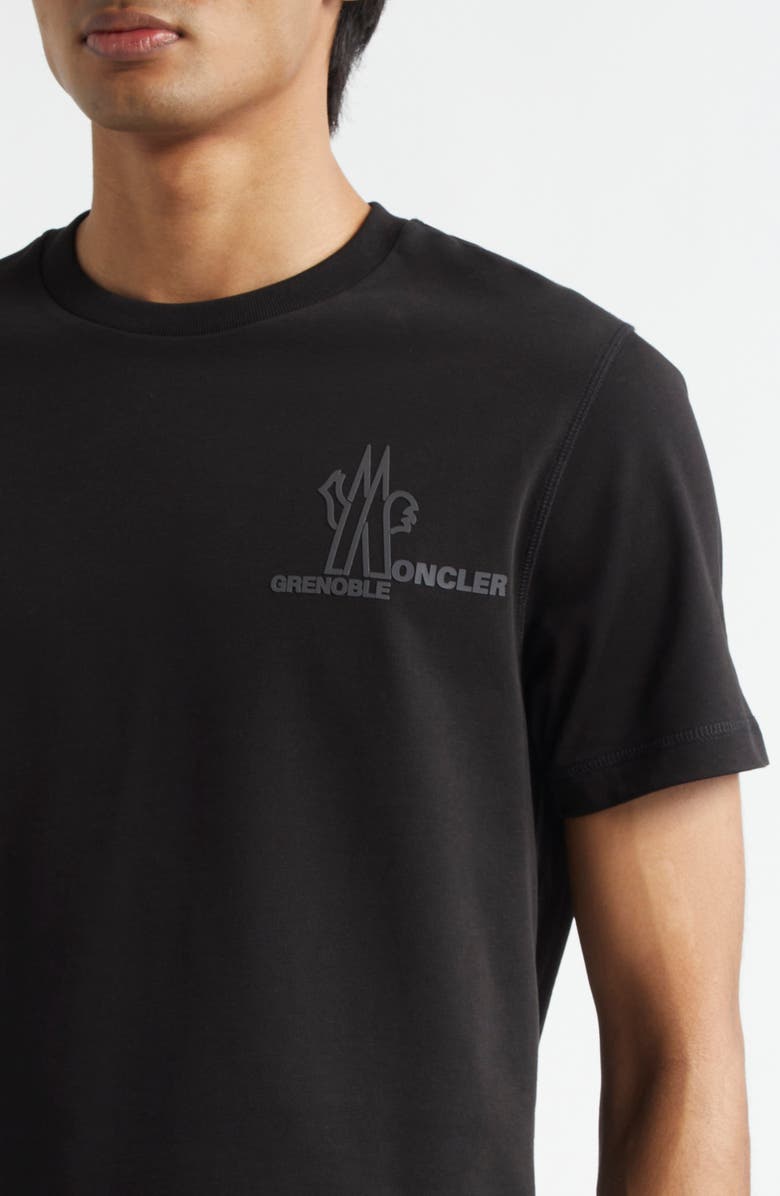 Moncler Logo Embellished T-Shirt, Alternate, color, Black
