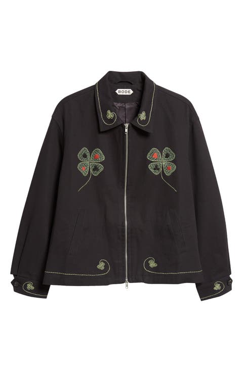 Lucky Draw Embroidered Cotton Twill Jacket
