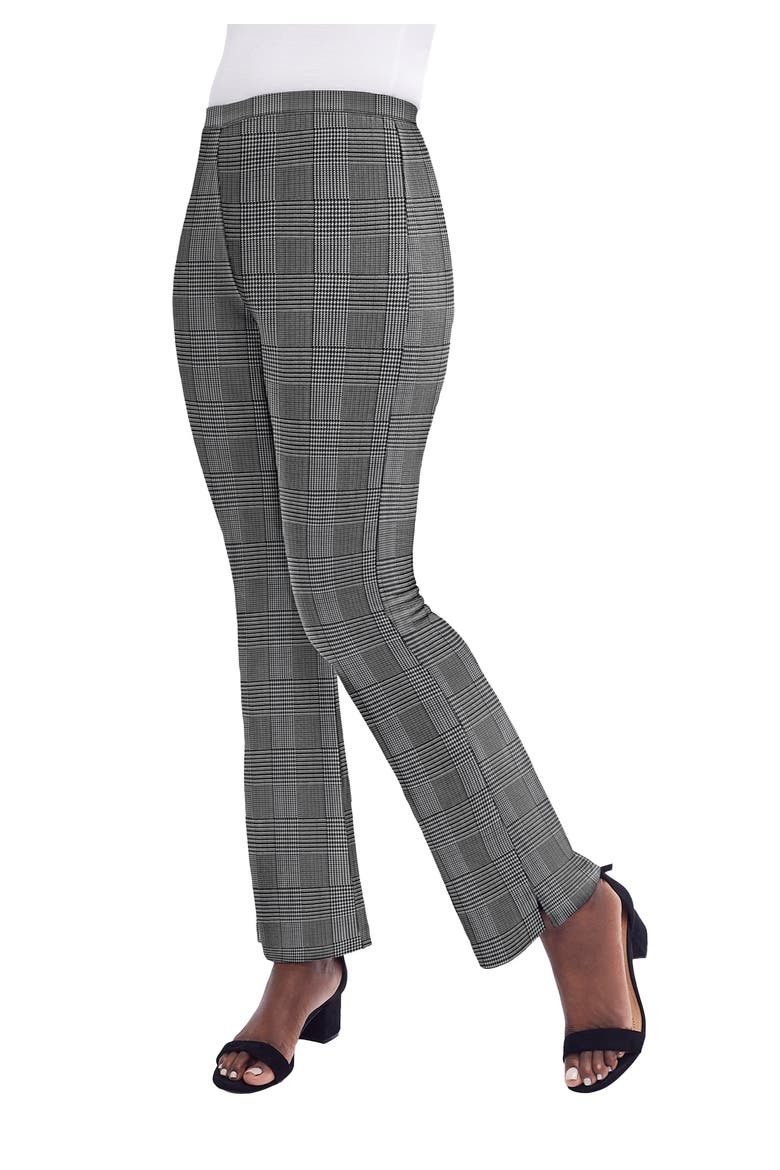 Everyday Stretch Cotton Straight Leg, Main, color, BLACK IVORY GLEN PLAID