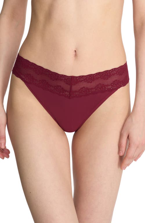 Natori Bliss Perfection Thong in Dark Cherry 