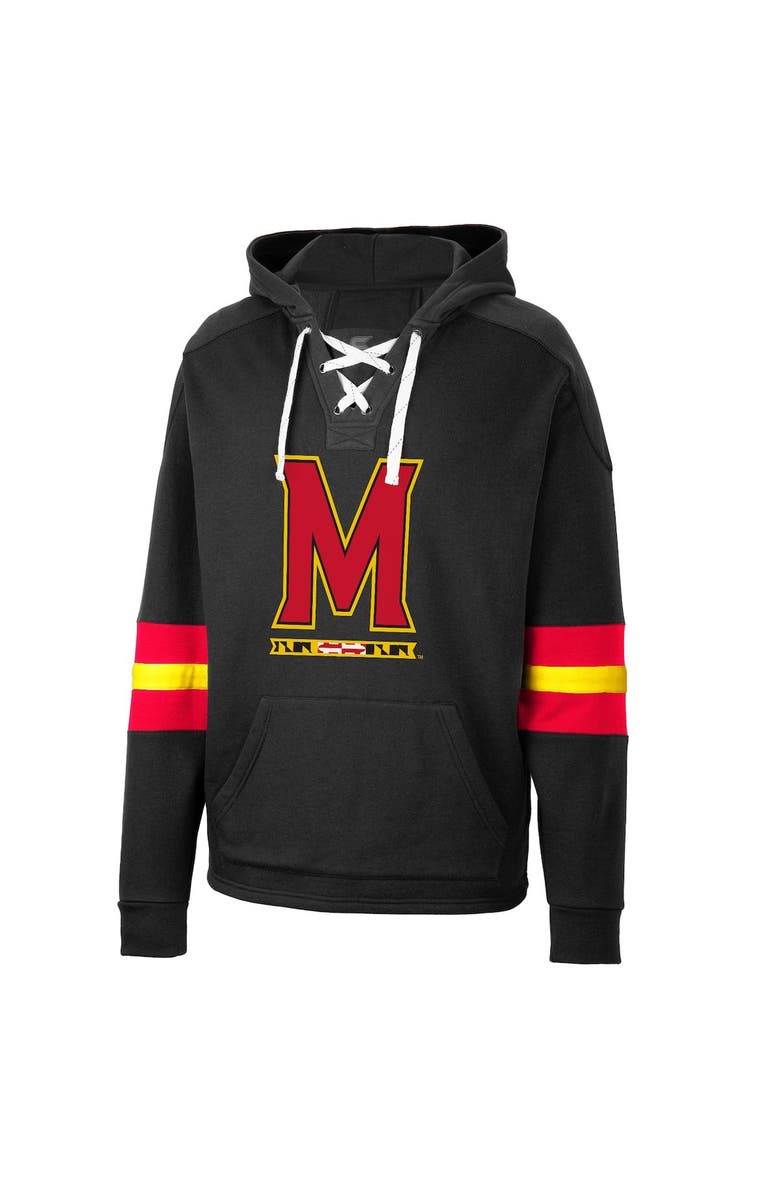COLOSSEUM Men's Colosseum Black Maryland Terrapins Lace-Up 4.0 Pullover Hoodie, Alternate, color, 