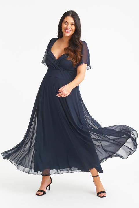 Kemi Solid Bolero Wrap Bodice Maxi Gown