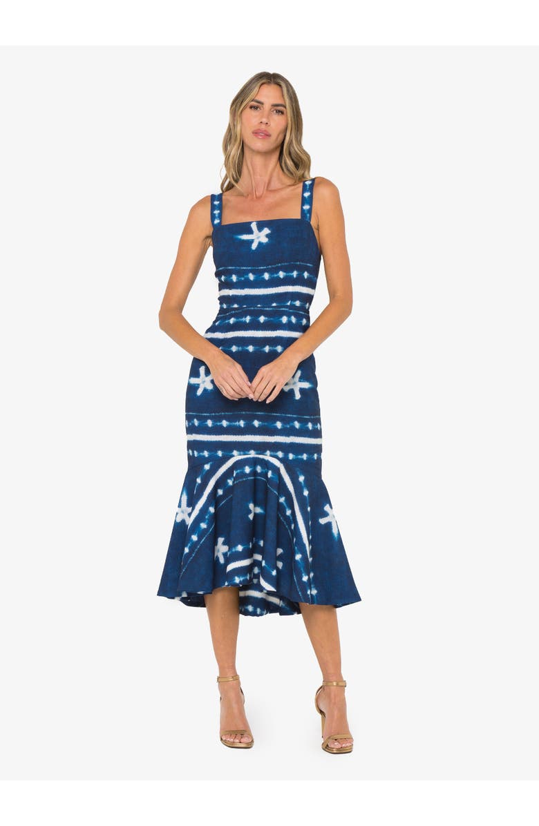 JBQ Natasha Dress, Alternate, color, Indigo Shibori