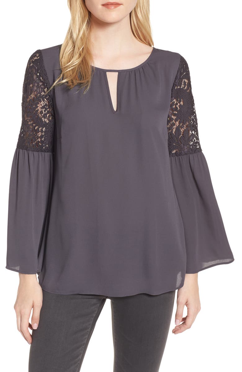 Chelsea28 Lace Bell Sleeve Top, Main, color,