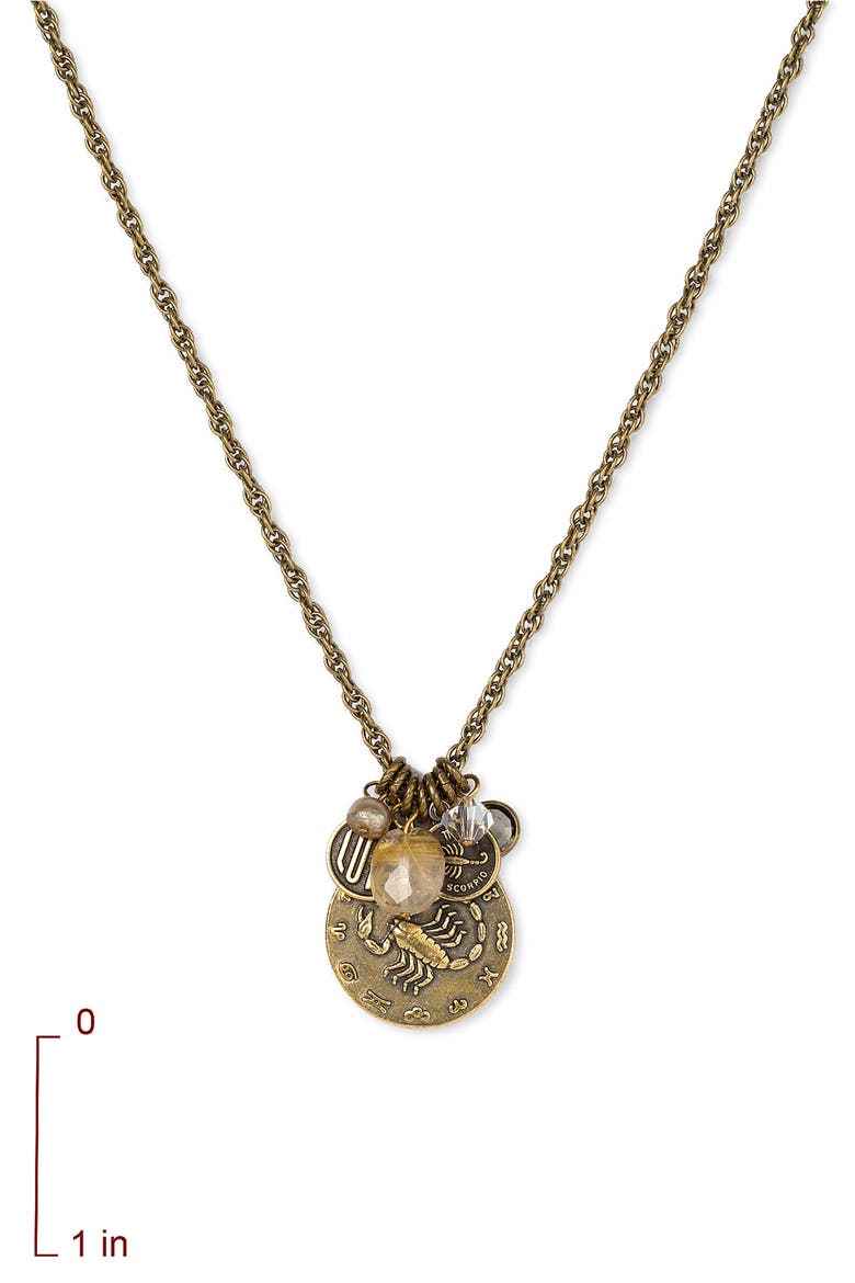 Zodiac Pendant Necklace, Alternate, color, SCORPIO