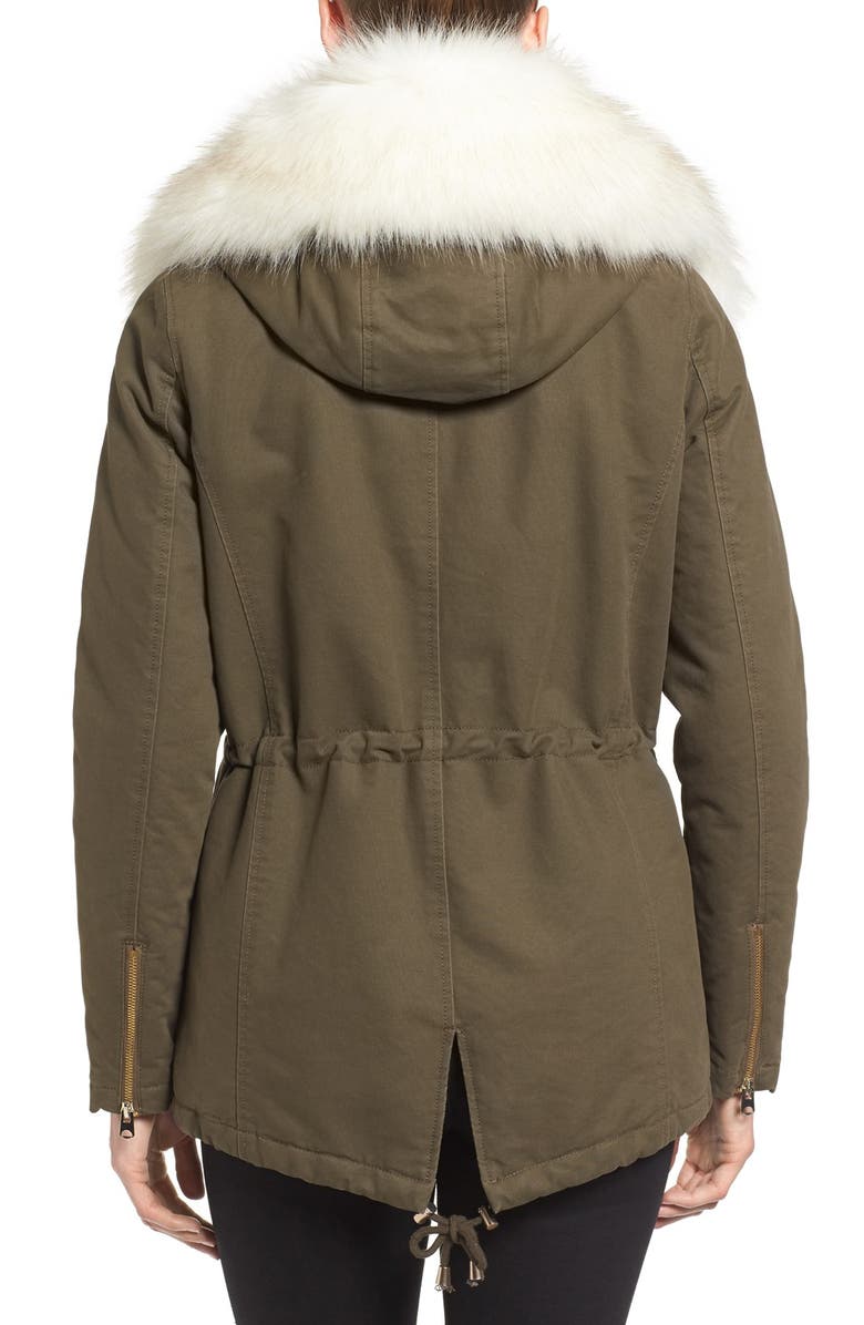 T Tahari Tahari 'Jackie' Hooded Anorak with Removable Faux Fur Trim, Alternate, color,