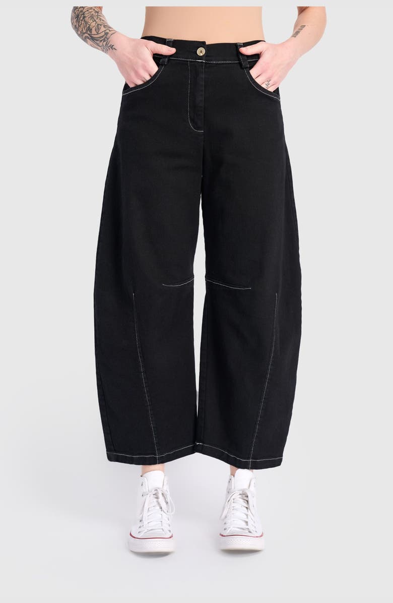Alembika Go-To Barrel Pants, Main, color, Black