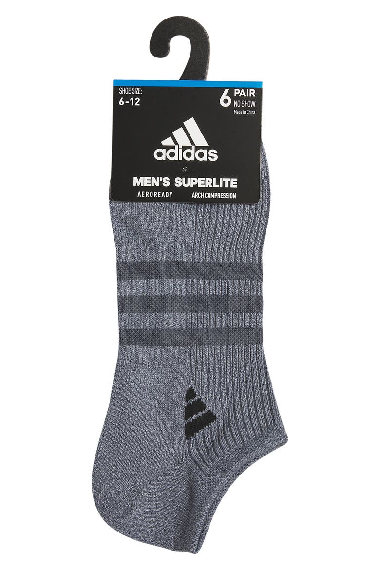 6-Pack Superlite Super No-Show Performance Socks, Alternate, color, MEDIUM GREY