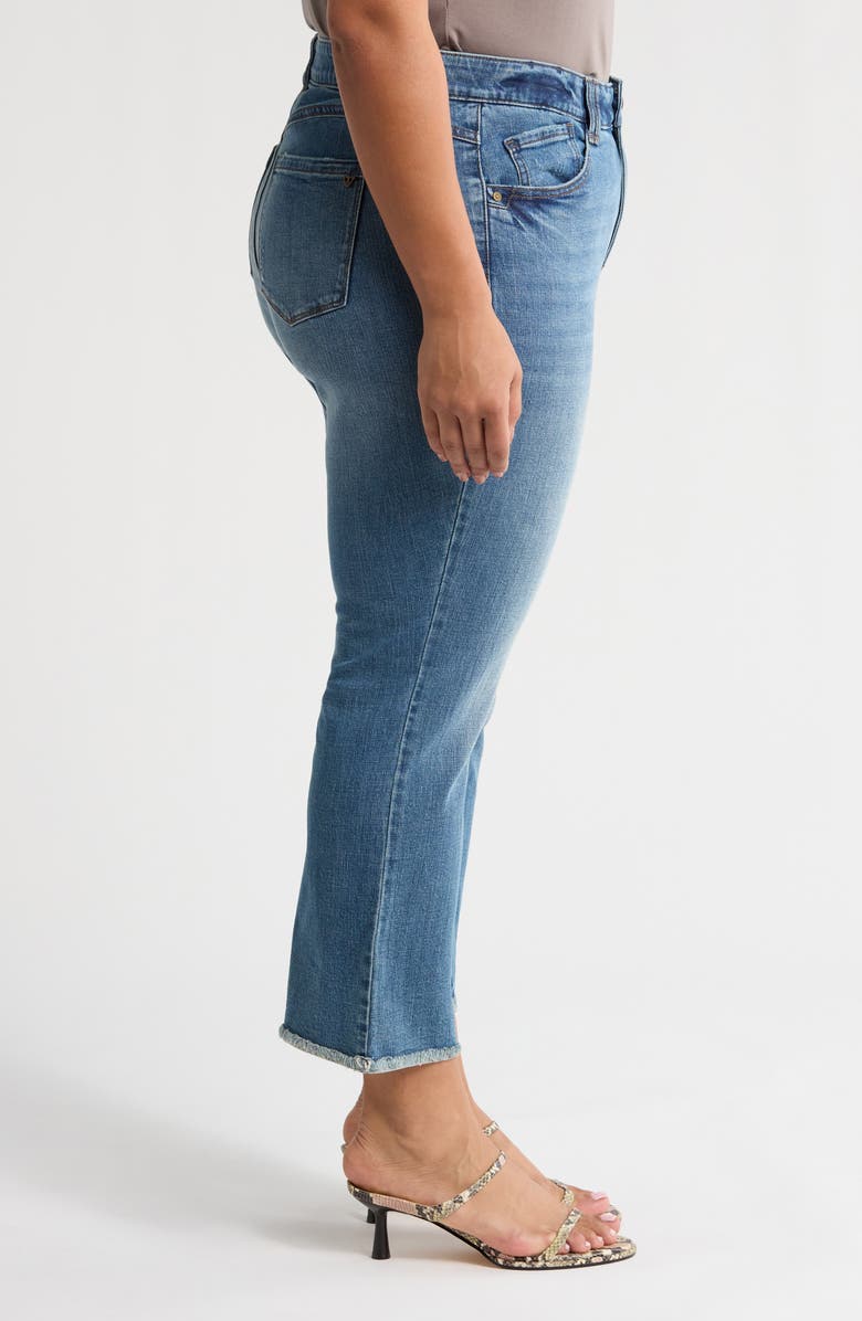 Wit & Wisdom Tatum 'Ab'Solution Frayed High Waist Ankle Bootcut Jeans, Alternate, color, Mid Blue Artisanal