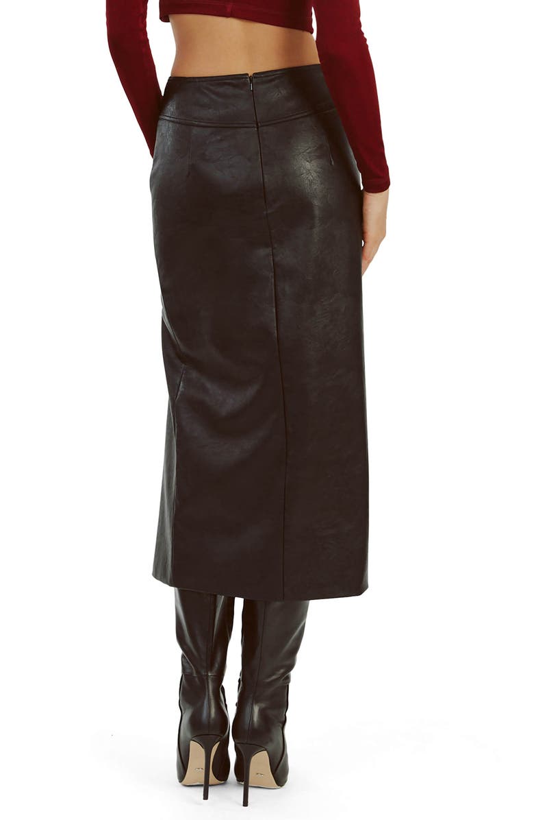 Bardot Dante Faux Leather Midi Skirt, Alternate, color,
