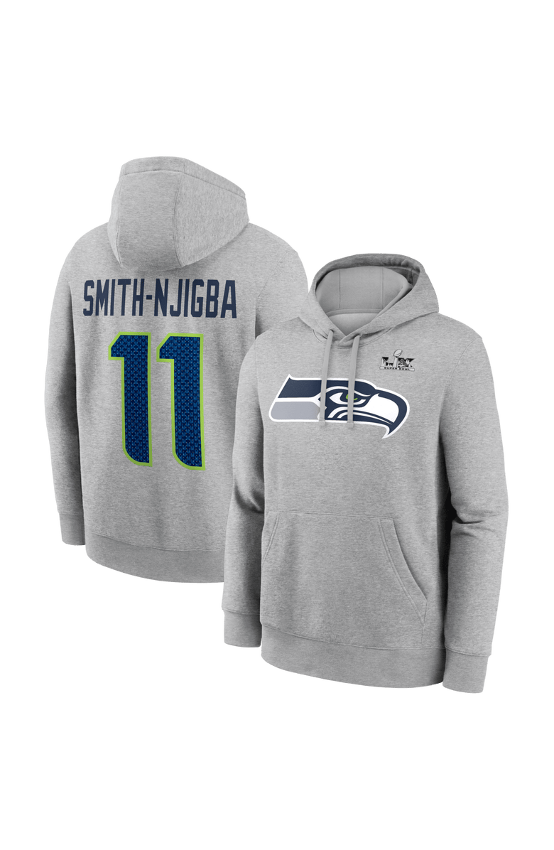 Nike Men's Nike Jaxon Smith-Njigba Heather Gray Seattle Seahawks Super Bowl LX Patch Name & Number Hoodie, Main, color, Heather Gray