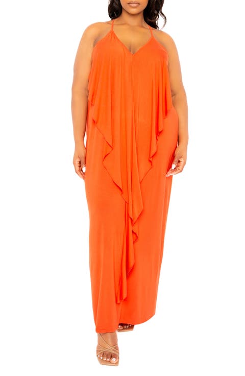 Cascade Ruffle Racerback Maxi Dress (Plus Size)