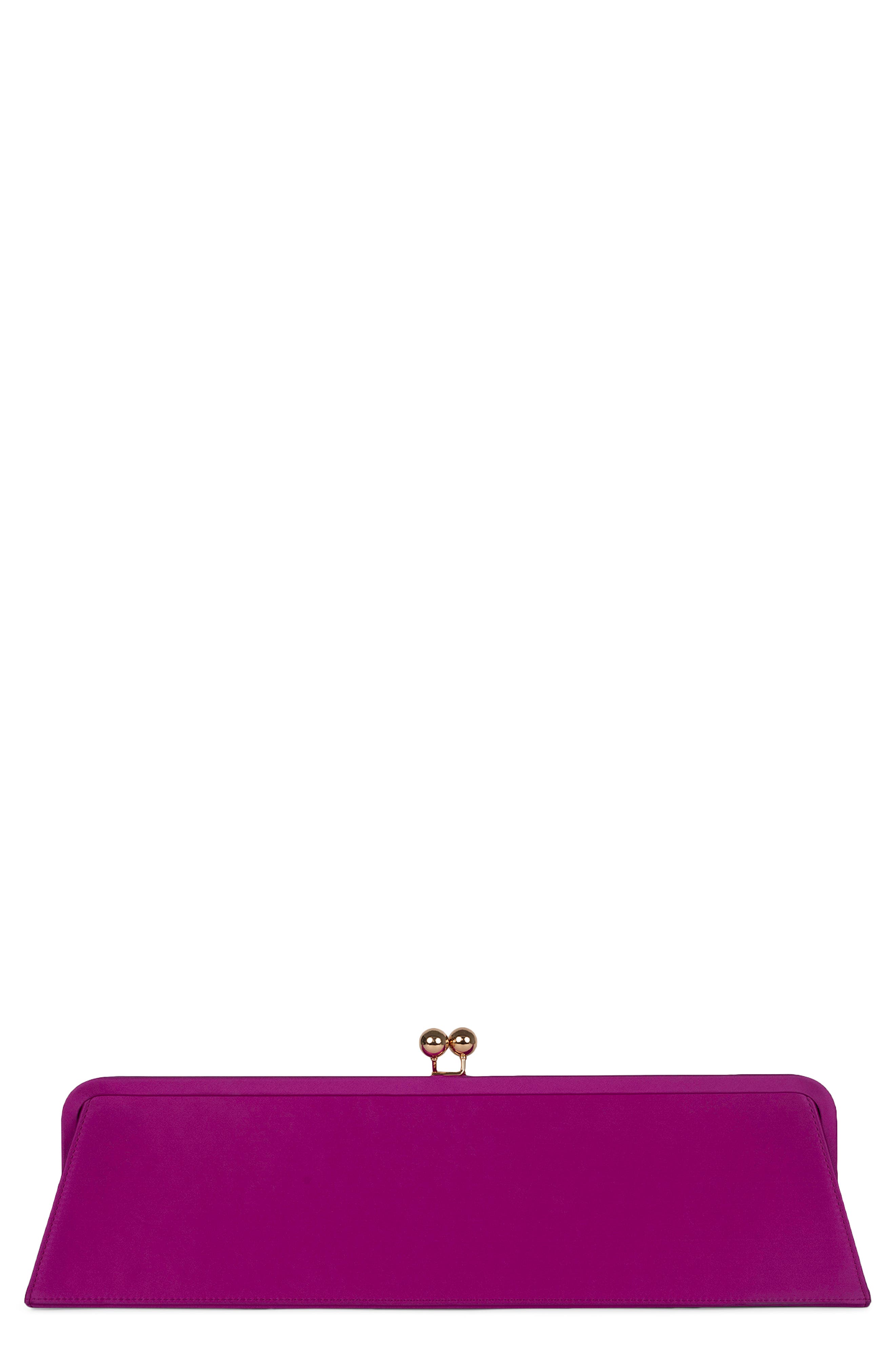 Premiere Frame Clutch, Main, color, FUCHSIA SATIN