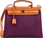 Pre-Owned Hermes Herbag Zip Leather and Toile 31