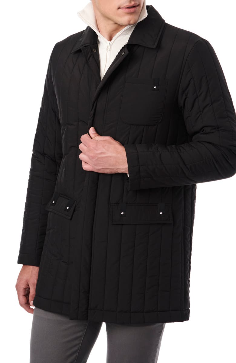 Bernardo Quilted Jacket, Main, color, Black