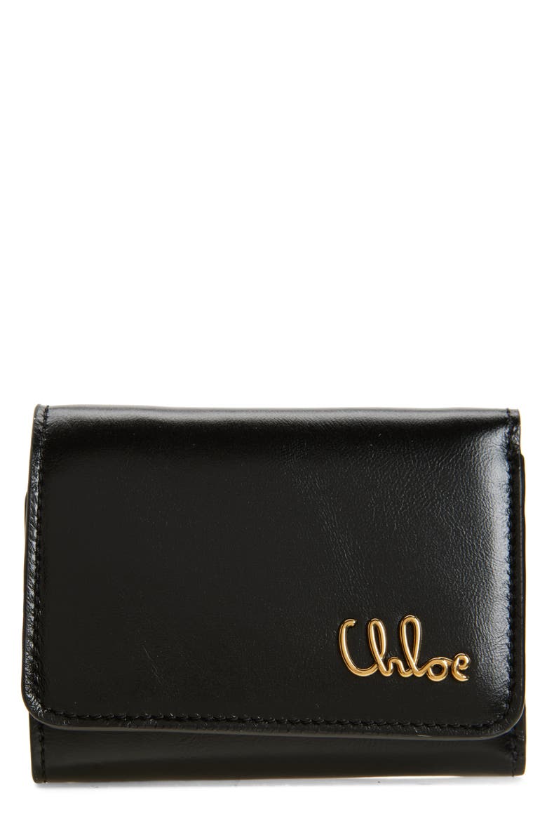 Chloé Mini Chloé Iconic Shiny Leather Trifold Wallet (Women
