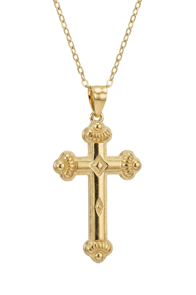 Siena Cross Pendant Necklace, Main, color, GOLD
